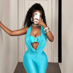 Mono Halter Sin Mangas de Cintura Alta a la Moda