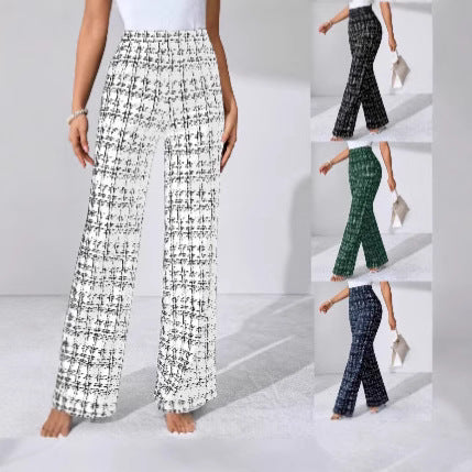 Fashion Casual Plaid Printed Trousers