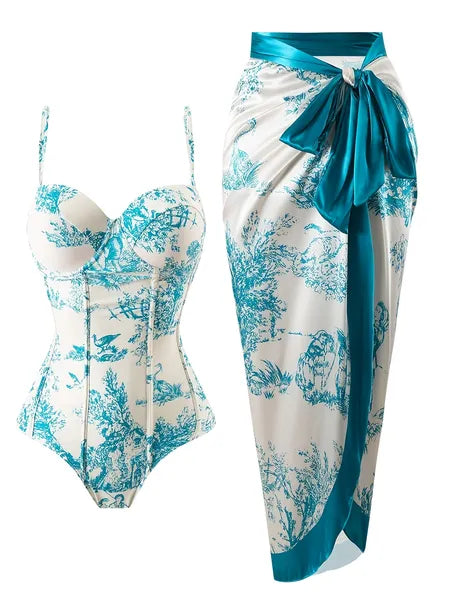 High-end One-piece Swimsuit Cross-border Beach Set