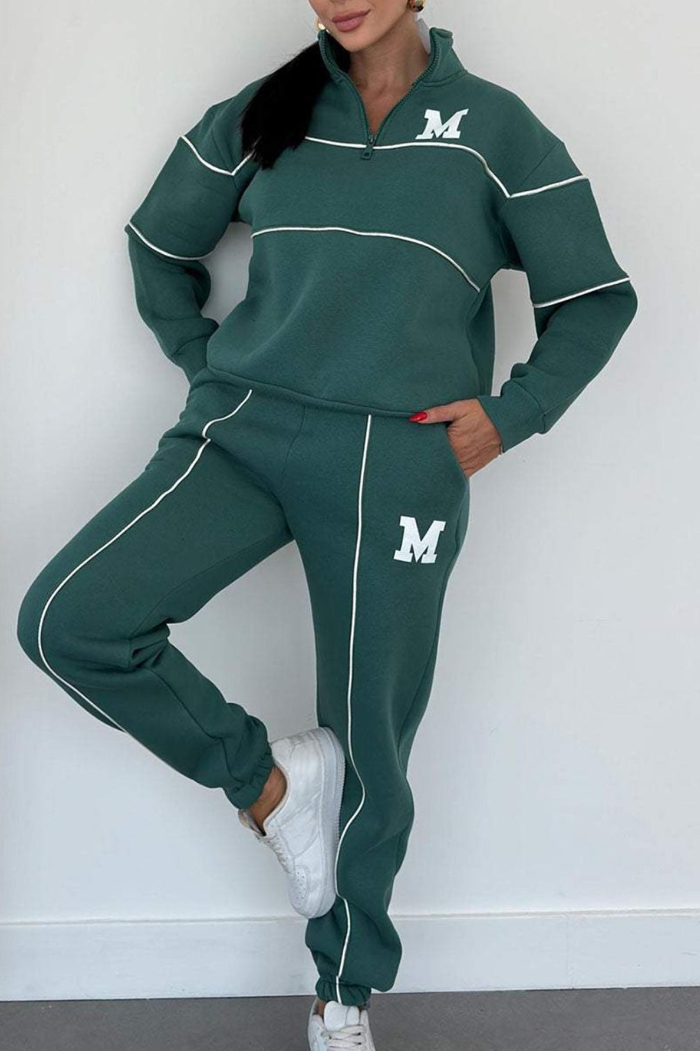 2 Piece Outfits Lounge Hoodless Pullover Sweatshirt sets