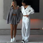 Pantalón Deportivo de Encaje Conjunto de Dos Piezas