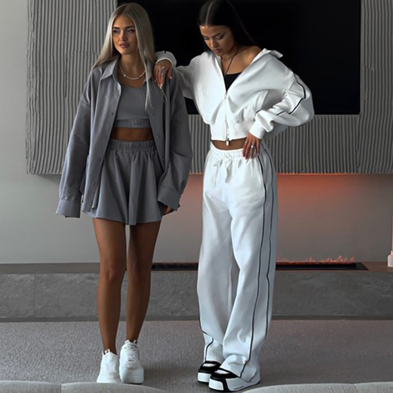 Sports Lace Trousers Two-piece Set