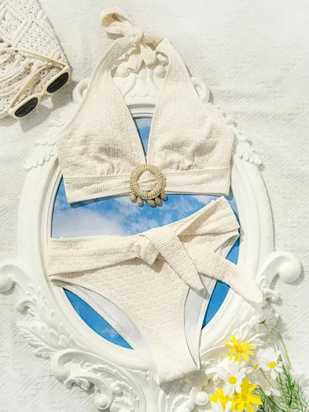 White Split Bikini Swimwear