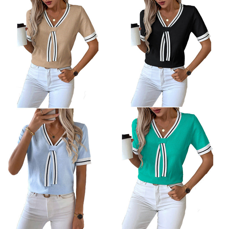 V-neck Short Top Sweater