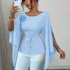 Elegante y con estilo, camisa de manga larga con abertura