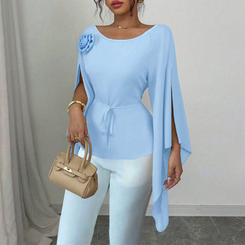 Elegant And Stylish Split Long-sleeve Shirt