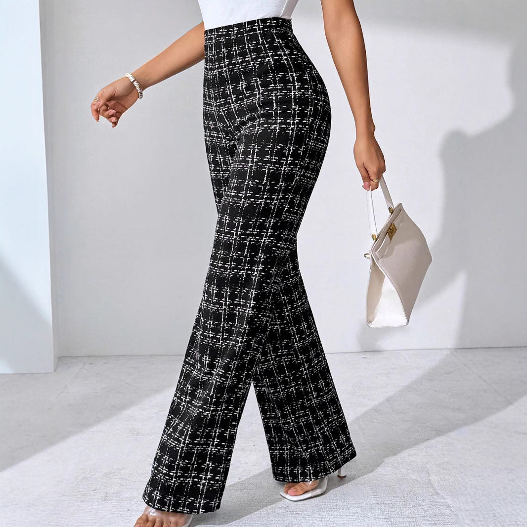 Fashion Casual Plaid Printed Trousers