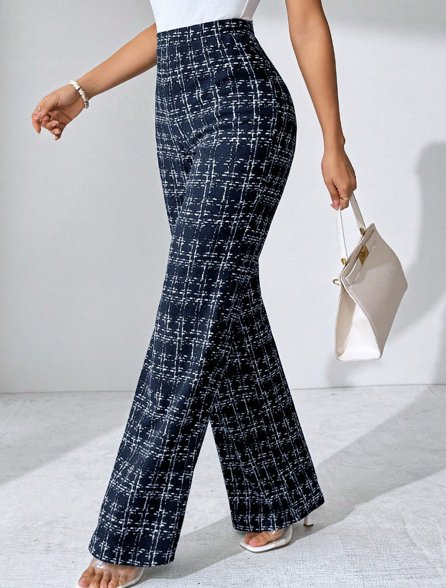 Fashion Casual Plaid Printed Trousers