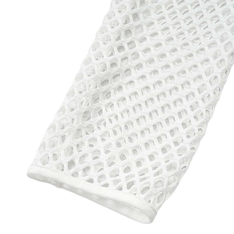 Lace Mesh Casual Knitted Maxi Dress Suit