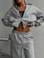 Pantalón Deportivo de Encaje Conjunto de Dos Piezas