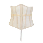 Short Cinched Waist Waistcoat Outer Wear Lace Up Casual Top