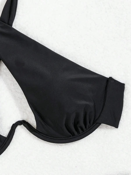 Black Sexy Two-piece Bikini Swimwear