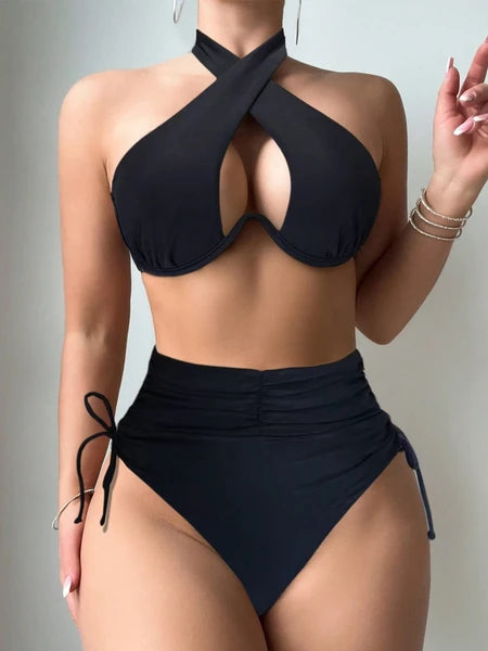 Black Sexy Two-piece Bikini Swimwear