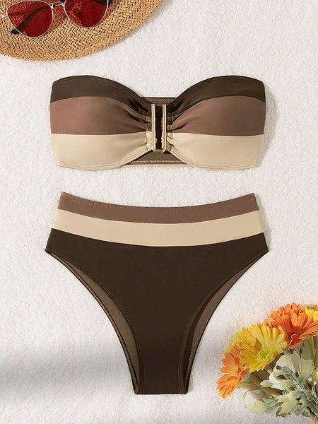 Two-piece Bikini Swimsuit Strapless Fashion