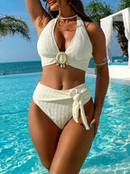 White Split Bikini Swimwear