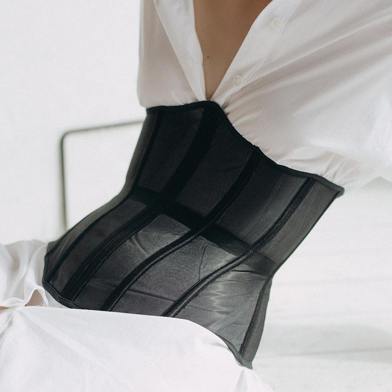 Short Cinched Waist Waistcoat Outer Wear Lace Up Casual Top