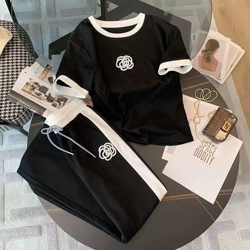 Conjunto de dos piezas de pantalón de pernera ancha Mora Fashion